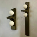 Axyaa Double Head LED Wall Lamp Brushed Metal Sconce - Minimalist Home Decor