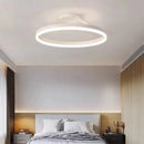 Axyaa Nordic Ring Ceiling Chandelier: White/Black LED Light for Bedroom, Kitchen, Dining Room
