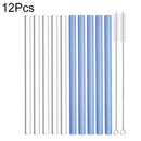 Axyaa Glass Milkshake Bubble Tea Straw Set with Cleaning Brush