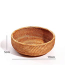 Rattan Basket Snack Bread Fruit Tray by Axyaa