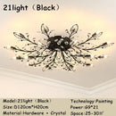 Axyaa Crystal Leaf LED Chandelier: Nordic Modern Luxury for Bedroom and Restaurant