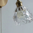 Axyaa Copper Base LED Wall Sconce, Pull Chain Switch, Clear Glass, Nordic Modern Rotation