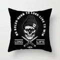 Axyaa Black Grey Skull Face Pillowcase for Halloween Living Room Decor
