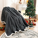 Axyaa Double Layer Taffeta Fleece Christmas Sofa Blanket French Style Bed Throw Blanket