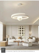 Axyaa Black Ring LED Pendant Lamp for Living Room, Bedroom, Kitchen - Modern Minimalist Chandelier