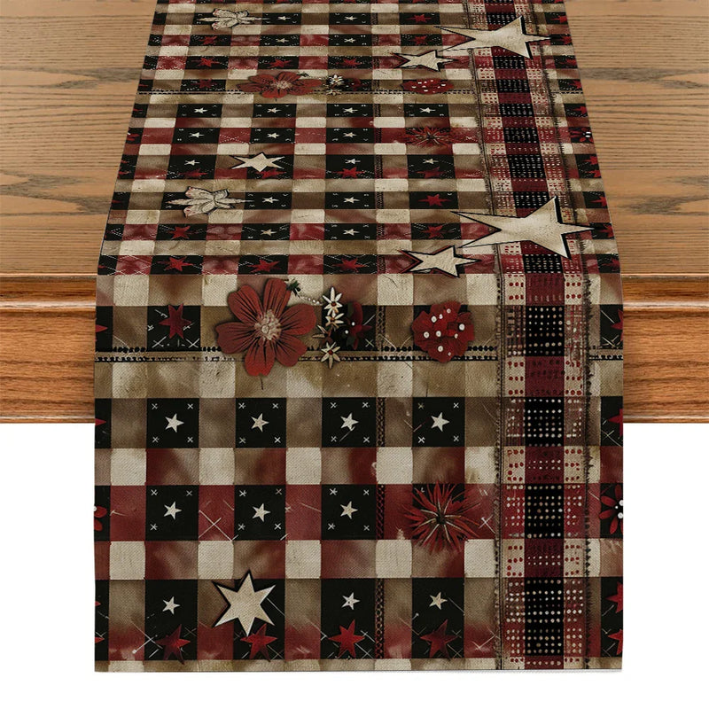 Axyaa Wood Grain Table Runner: Farmhouse Dining Decor for Holiday Parties & Home Tables