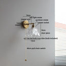 Axyaa Vintage Brass Glass Flower LED Wall Lamps for Home Design Lighting