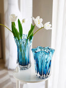 Axyaa Blue Glass Vases, Ornaments, Fresh Flowers, Water - Light Luxury Arrangement