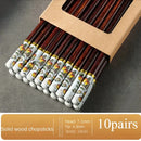 Axyaa Natural Wood Persimmon Chopsticks Set - Family Dining Non-slip Pair