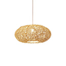 Axyaa Wicker Chandelier Ceiling Light - Vintage Rattan Pendant Lamp