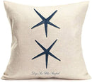 Axyaa Marine Life Blue Pillow Case Set - Home Decor Ocean Sailing Theme