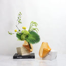 Axyaa Glass Vase with Marble Base for Floral Arrangements & Home Decor