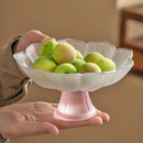 Axyaa Lotus Fruit Plate: Pink Nut Refreshment Plate for Living Room Coffee Table