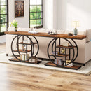 Axyaa 4-Tier Industrial Entryway Console Table for Living Room, Foyer, Hallway