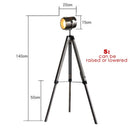 Axyaa Wooden Tripod Floor Lamp - Industrial Vintage Style for Home, Study, Bar, Hotel