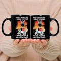 Axyaa Black Cat Coffee Mug, 11oz Ceramic Tea Cup