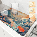 Mountain Birds Non-Slip Absorbent Drying Mat by Axyaa