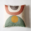 Axyaa Abstract Embroidered Pink Beige Cushion Cover 45x45cm Cozy Living Room Pillow Cover