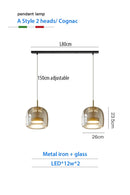 Axyaa Glass Chandelier with Adjustable Cord - Elegant Home Lighting for Dining Room