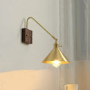 Axyaa Walnut Copper LED Wall Lights Fixtures Modern Bedside Lamp Applique Da Parete