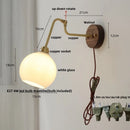 Axyaa Amber Glass LED Wall Lights Pull Chain Switch - Modern Nordic Design
