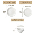 Axyaa White Porcelain Dinnerware Set - 32 PCS Ceramic Plate & Bowl Dining Collection
