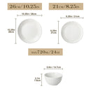 Axyaa White Porcelain Dinnerware Set - 32 PCS Ceramic Plate & Bowl Dining Collection