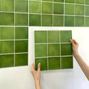 Axyaa 3D Tile Sticker Self-adhesive Wall Panel for Kitchen Bathroom - Green Tile Backsplash
