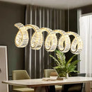 Axyaa LED Chandelier: Modern Luxe Pendant for Home, Office, or Dining Room
