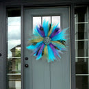 Axyaa Peacock Feather Ribbon Wreath: Hotel & Home Door Wall Decor