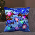 Axyaa LED Retro Santa Christmas Lights Pillowcase Home Decor 45x45