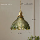 Axyaa Green Glass Pendant Lamp: Retro Nordic Luxury LED Chandelier for Home Decor
