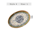 Axyaa Rattan Shell Inlaid Storage Basket: Light Luxury Tray for Living Room and Entrance