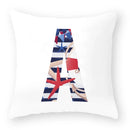 Axyaa Striped Alphabet Decorative Cushion Cover in Blue and White, 45x45cm