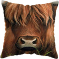 Axyaa Nordic Yak Oxen Highland Cow Cushion Cover for Home Hotel Sofa Bed