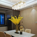 Axyaa High-End Crystal Chandelier LED Pendant Light for Bedroom and Dining Room