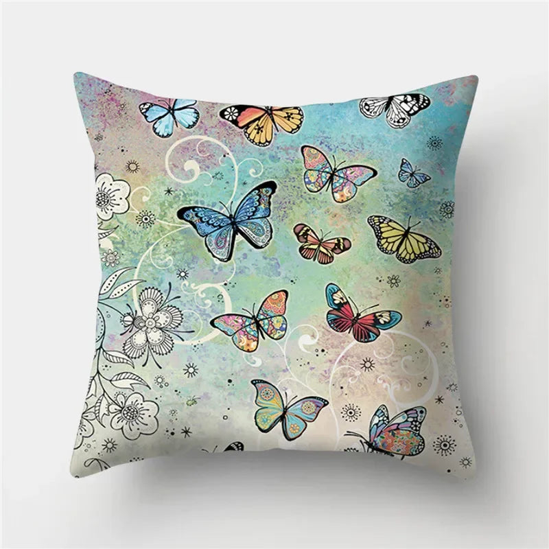 Axyaa Butterfly Cat Animals Design Pillowcase - Nordic Home Decor