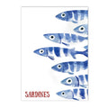 Blue Sardine Abstract Canvas Painting Wall Art Print Modern Home Decor by Axyaa
