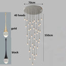Axyaa Crystal Chandelier Stair Pendant Lamp Living Room Lighting