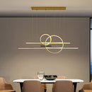 Axyaa Gold Black Dimmable LED Chandelier for Dining Room Decor