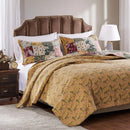 Axyaa Patchwork Cotton Quilt Set, Natural, 3-Piece Full/Queen