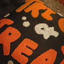 Axyaa Halloween Embroidery Pillowcase Orange Plush Cushion Cover 45x45