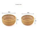 Axyaa Retro Rattan Fruit Plate | Handheld Woven Snack Basket & Candy Organizer