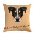 Cartoon Dog Cushion Cover by Axyaa - Linen Pet Pillow for Home Office Sofa Decor