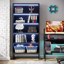 Tribesigns Tall Black Bookcase, 70.8” Large Bookshelf by Axyaa - Heavy Duty Library Organizer
