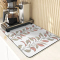Axyaa Leaves Pattern Silicone Dish Mat for Absorbent Drying & Home Decor