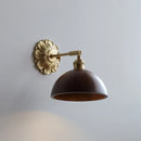 Axyaa LED Wall Sconce Light Switch Walnut Ash Wood Copper Arm Bedroom Living Room