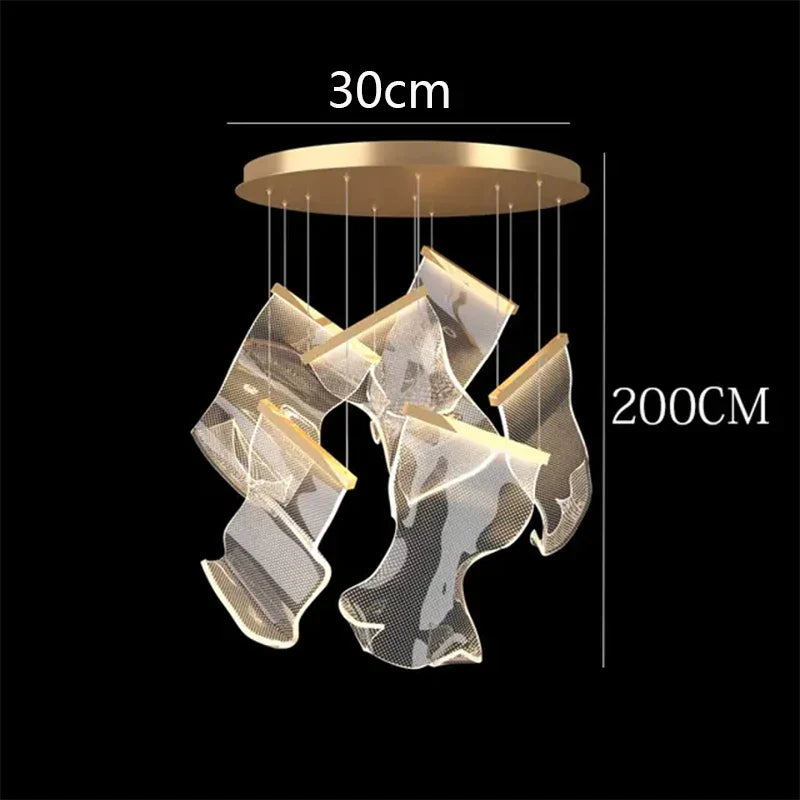 Axyaa Nordic Stair Chandelier Living Room Dining Pendant Ceiling Light