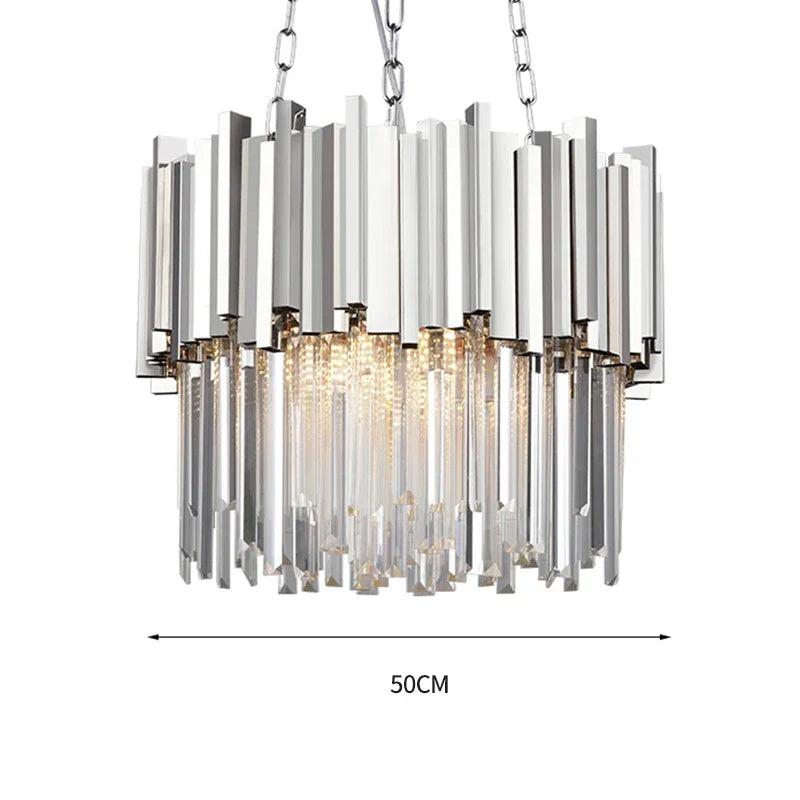 Axyaa Silvery Crystal Ceiling Chandelier for Luxury Home Decor.