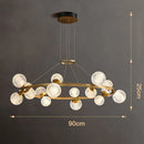 Axyaa Glass Chandelier: Modern Nordic LED Pendant Light for Living Room